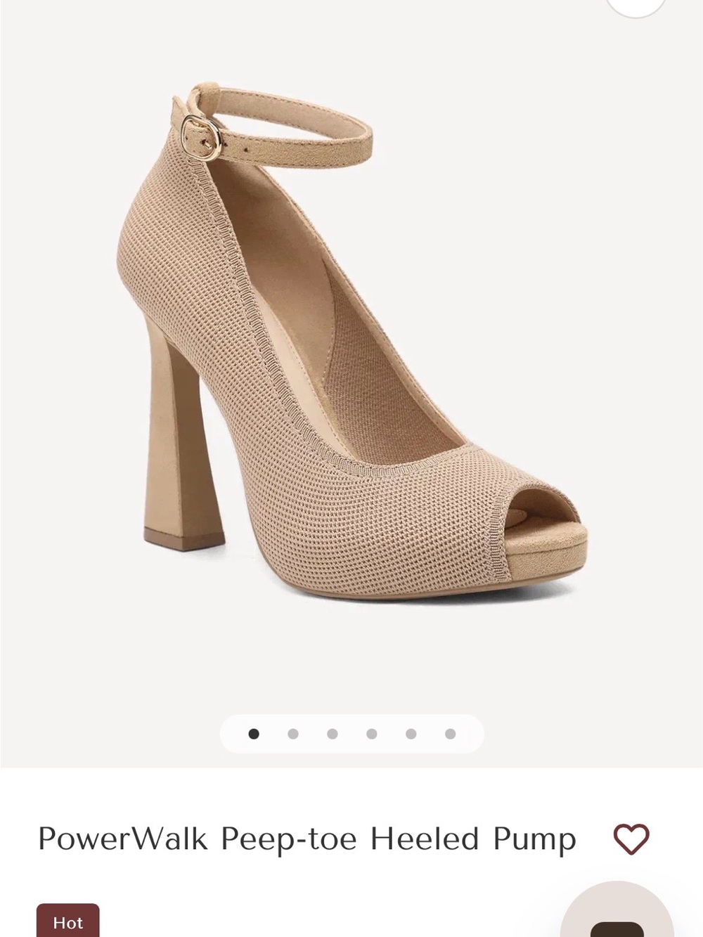 Nude Peep-Toe Ankle Strap Heeled Pump